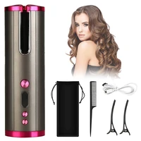 wireless automatic hair curling iron portable usb rechargeable hair curler lcd display timer ceramic heating curling iron