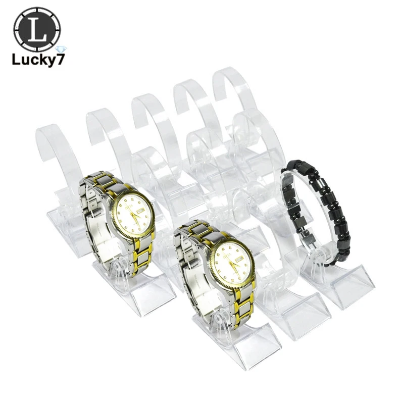 Wholesale 10pcs/Lot Acrylic Watch Display Rack Clear Rotating Bracelet Bangle Chain Organizer Storage Holder Watch Stand
