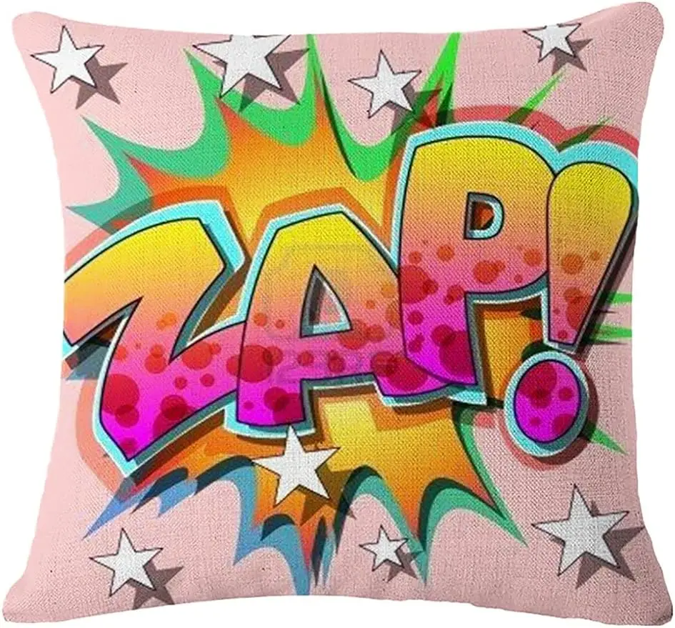 

Hi-Shop Pop Art Comic Cotton Linen Decorative Throw Pillow Cover Pillowcase