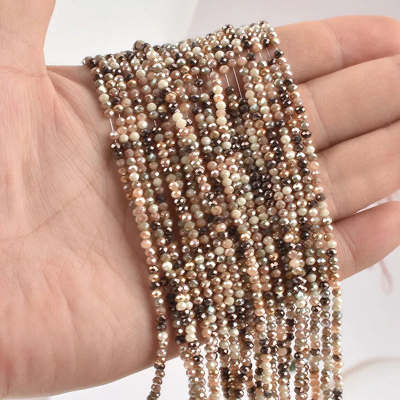 

AB Color 2mm Crystal Rondel Faceted Beads Round Crystal Glass Beads Loose Spacer Beads for Jewelry Making DIY Necklace Bracelet