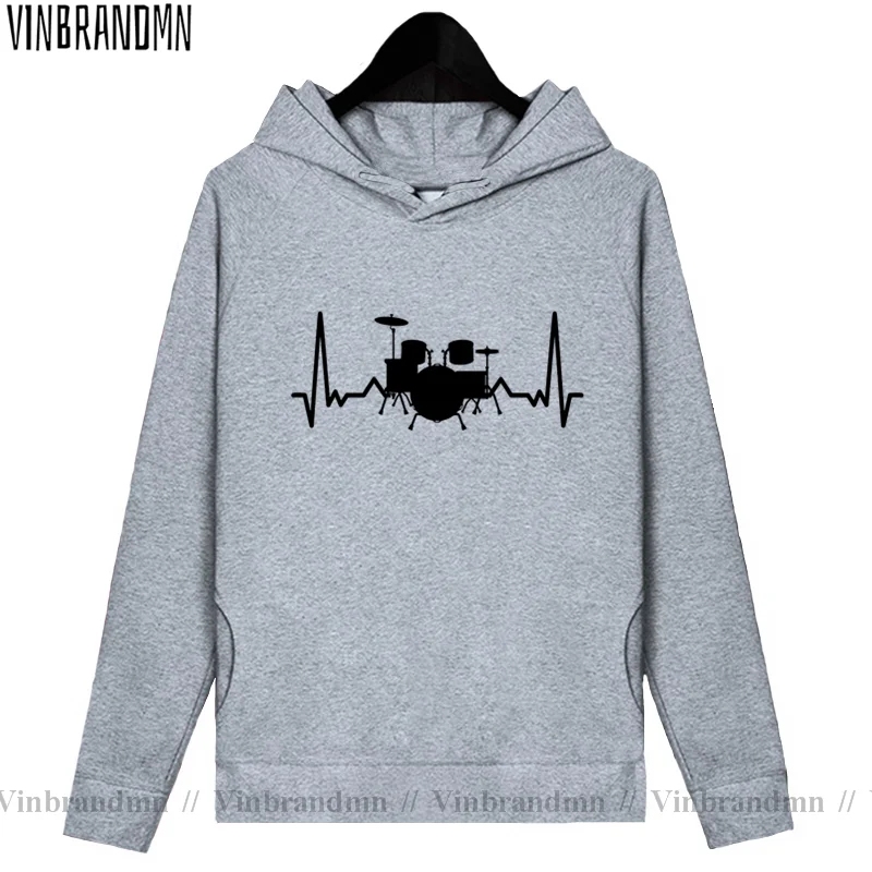 Фото Мужские пуловеры с капюшоном Drums Heartbeat, уличная одежда в стиле хип-хоп, мужские толстовки с капюшоном для любителей рок-музыки, подарки для участников группы, барабанщиков №3
