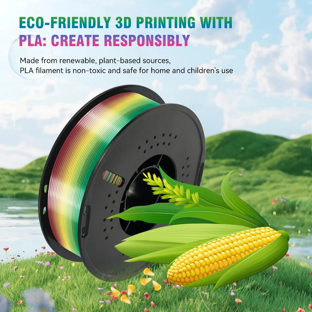 Фото Филамент KINGROON Silk & Matt Rainbow PLA для 3D-принтеров, 1.75 мм, Liquid Light, для 3D-печати, варианты 1 кг, 4 кг, 5 кг, 10 кг №4