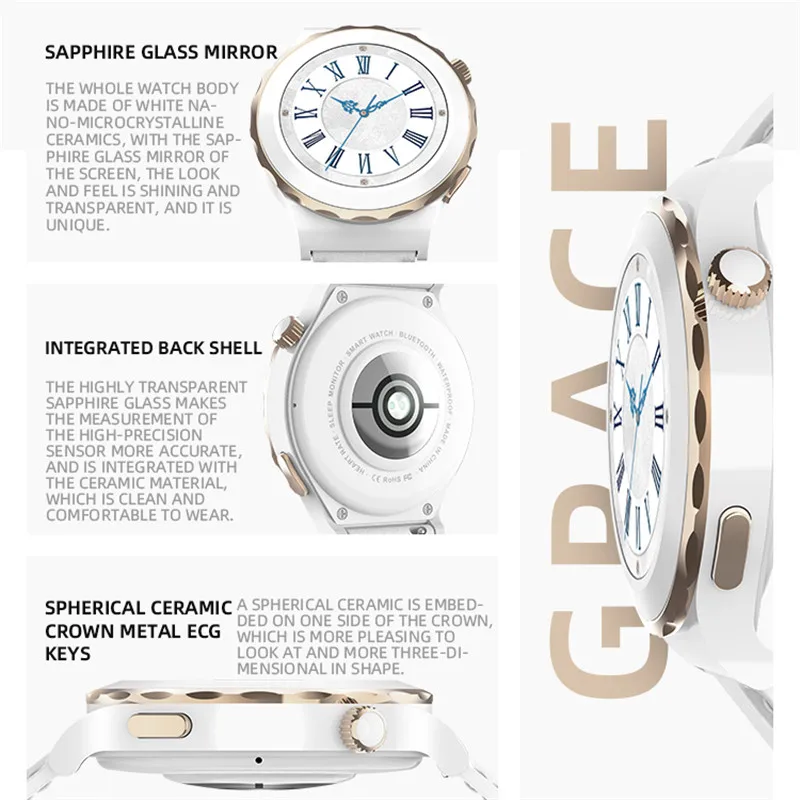 Модные Смарт-часы HW3 Mini с NFC и Bluetooth женские часы функцией вызова pk GT3 измерением