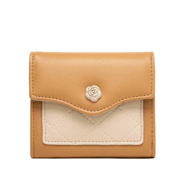 

Новый женский короткий кошелек и маленький простой кошелек с пряжкой в виде свежих цветов