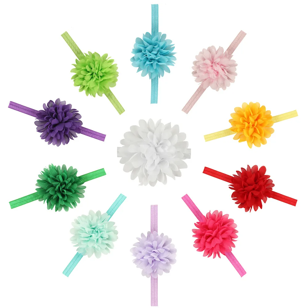 

1PCS 4" Baby Girls Big Chiffon Rose Flower Headband Elastic Soft Newborn Toddler Infant Hair Accessories Photography Props Gifts
