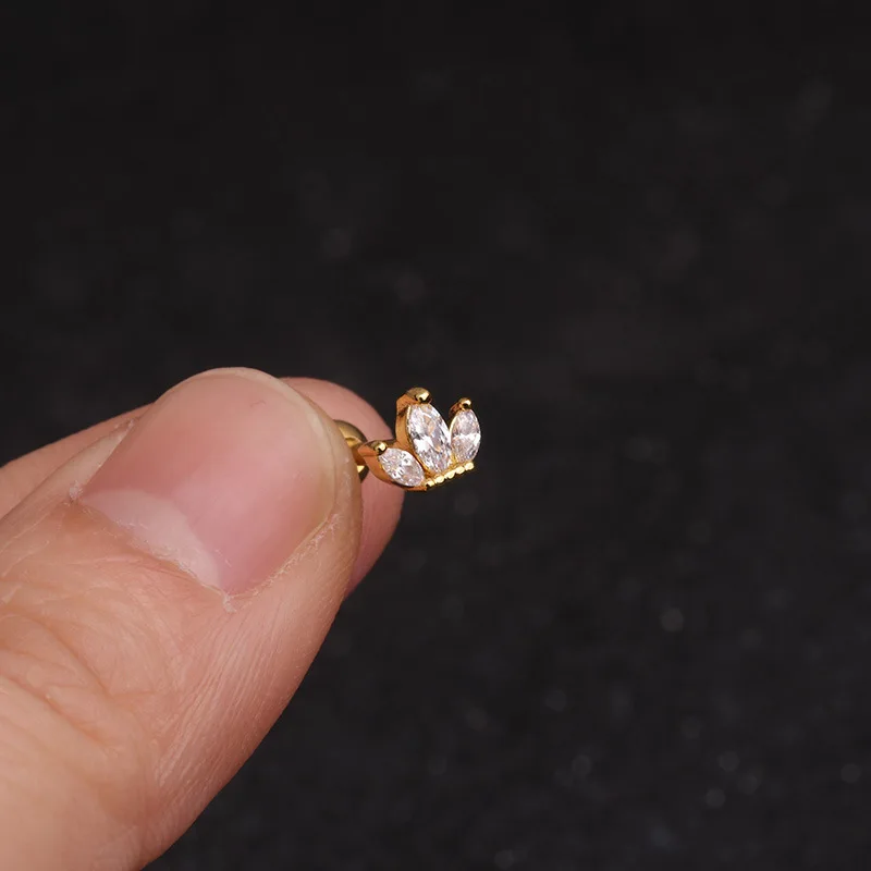 Серьги-гвоздики из Нержавеющей Стали Для Пирсинга Ушей серьги с кристаллами