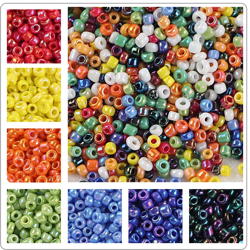 

450g 2mm AB Colorful Glass Beads 12/0 Round Spacer Beads Cezch Glass Seed Beads for Handmade Jewelry DIY Garment Accessories