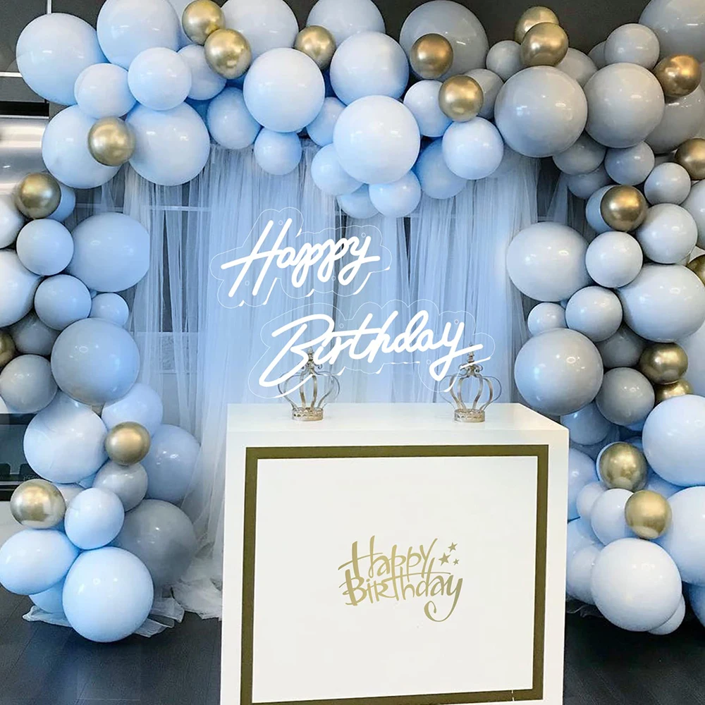 

Happy Birthday Neon Led Night Light for Birthday Party Acrylic Flex Transparent Novelty Neon Light Sign Wedding Wall Decor