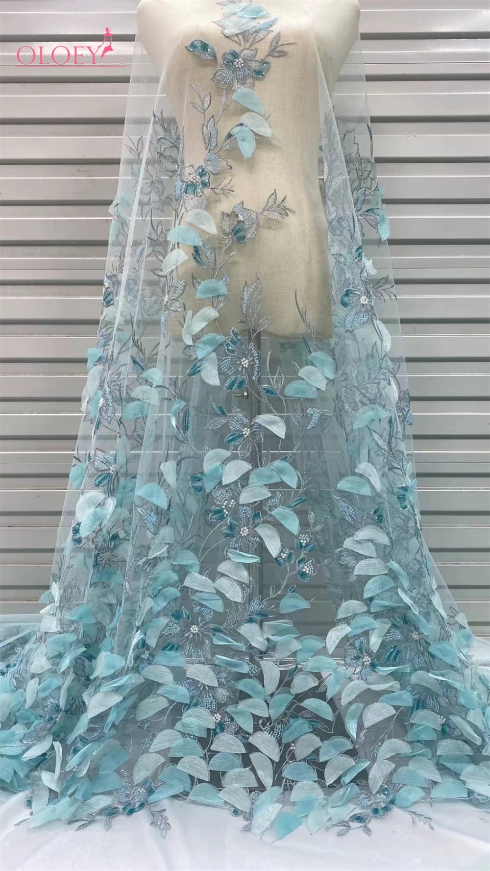 Высококачественная африканская нигерийская элегантная 3D вышитая ткань 2024