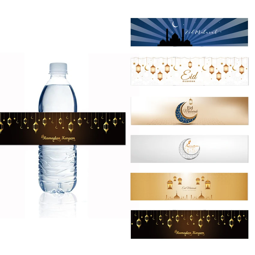 Wrapper Stickers Adhesive Label Gold Black Water Bottles Cov