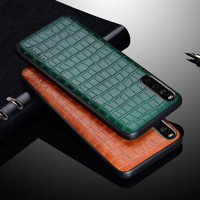 

Leather Case For Sony Xperia 10 iii iv 5 iii 1 iii XZ3 Pro i ace 2 3 Premium Crocodile Cover for sony xperia pro-I 5 XZ4 case
