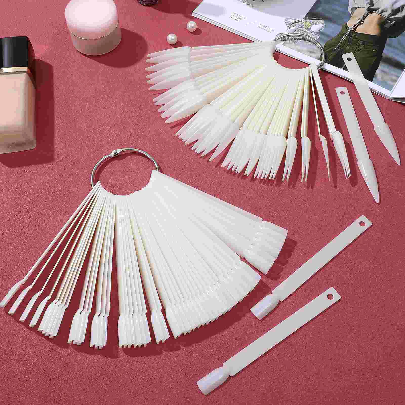 

200 Pcs Nail Display Board Practice Nails Salons Plastic Samples Sticks