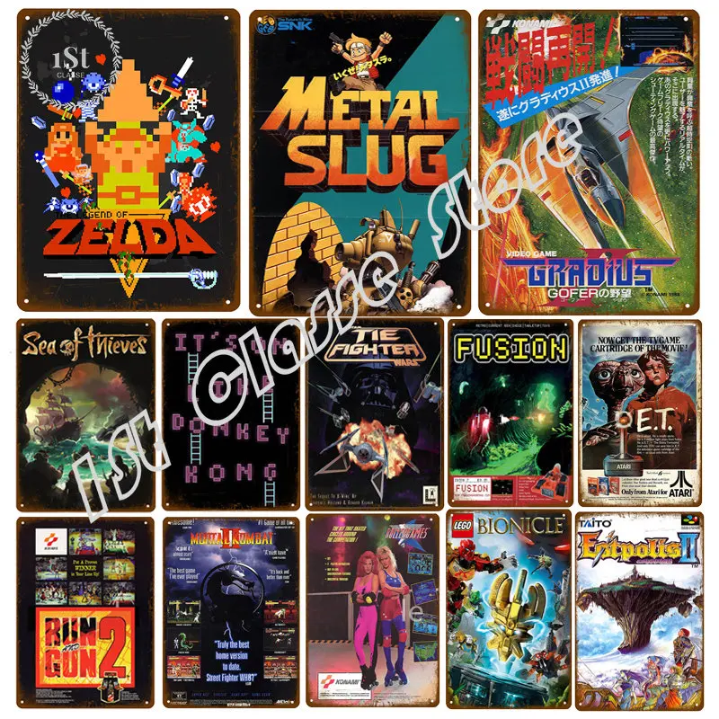 

Vintage Tin Sign Anime Movie Poster Art Crafts Metal Signs Decor Bar Garage Printed Tin Plate Painting Shabby Plaques Decoration