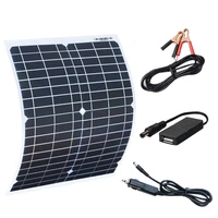 10w 20w solar panel portable battery charger kit with usb ports 18v dc output for cell phone power bank car boat rvs