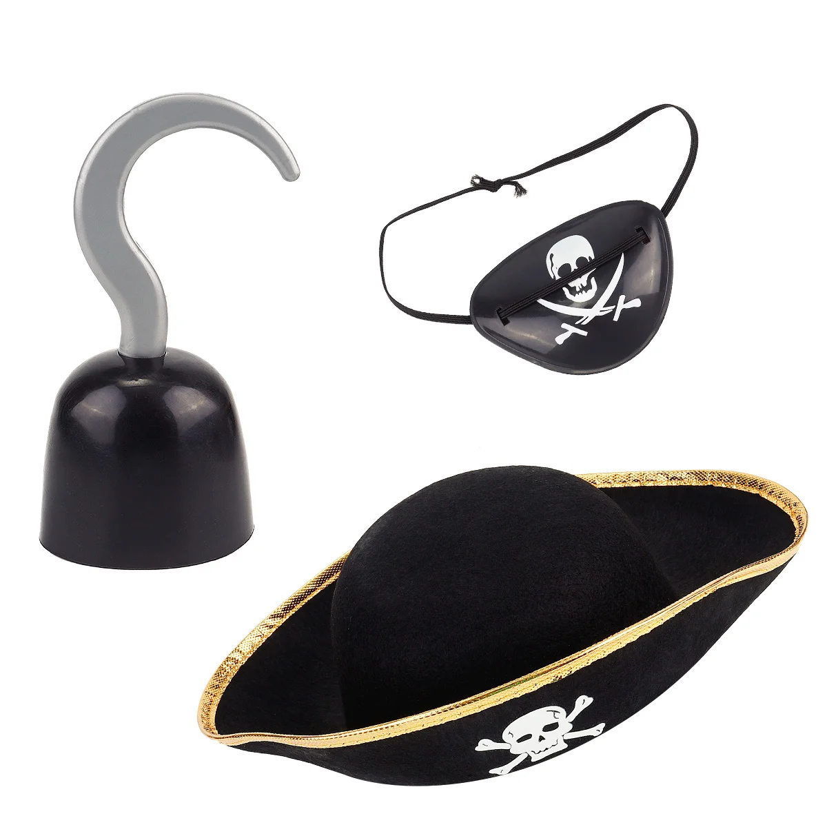 

3Pcs Party Pirate Suit Pirate Hat Pirate Pirate Hook Hand Pirate Costume Accessories for Kids and Boys