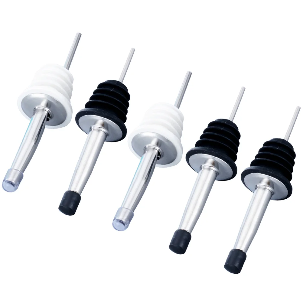 

5pcs Pourer Stainless Steel with Lid Practical Dispenser Pour Pourer for Home Bartender