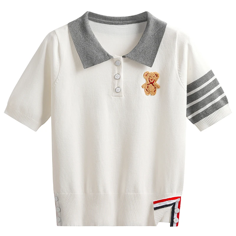 

Women's Bear Half-Open Chest Fashion New Short-Sleeved