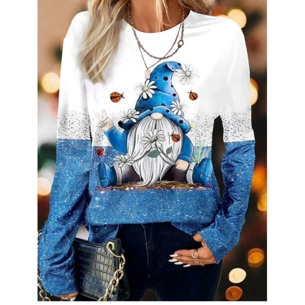 

Christmas Hoodies Women's Long Sleeve 3D print Autumn O-neck Fashion Elegant Youth Ladies Pullover Sweatshirt Y2k woman Clothes