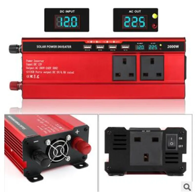 

5000W 24V DC to 110V Modified Sine Wave Peaks 2000W Solar Power Inverter Voltage Convertor Transformer Double Digital Displa