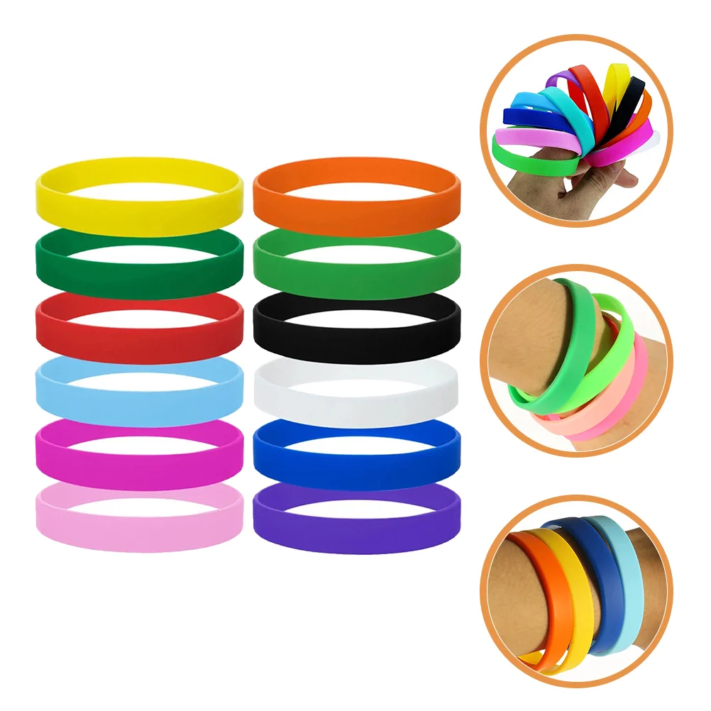 

12 Pcs Silicone Bracelets Kids Party Rubber Headband Glow Wristbands Silica Gel Fluorescent Child