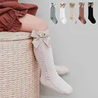 2022 весенние детские носки, гольфы для девочек с бантом, в испанском стиле, детские носки-трубы, Детские ажурные носки для маленьких принцесс