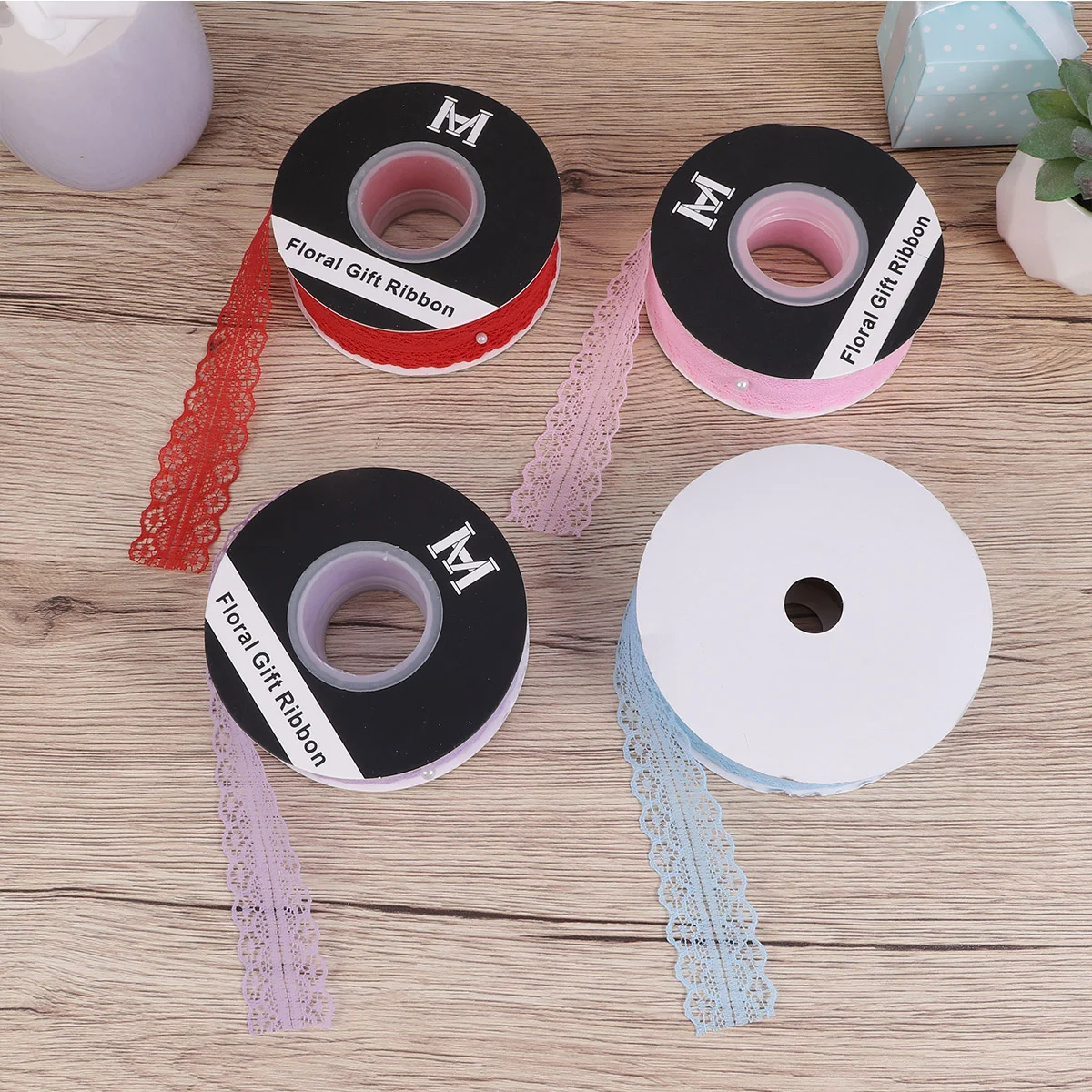 

Ribbon Lace Trim Ribbons Crafts Glitter Roll Decoration Packing Wedding Edging Fabric Satin Floral Vintage Flowersbow Hair