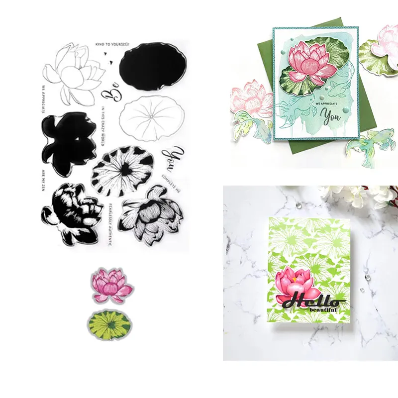 

Lotus Lotus Leaf New Metal Cutting Dies and Stamps Scrapbook Diary Decor Template Embossing Template DIY Greeting Card Handmade