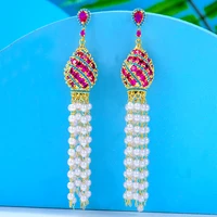 missvikki luxury gorgeous pearls tassel pendant earrings for women bridal wedding girl daily surper jewelry high quality