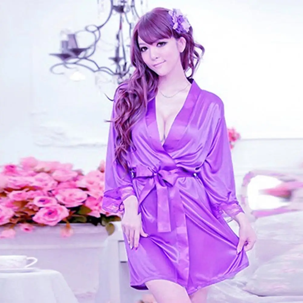 

Hand-wash Durable Women Bathrobe Mid-length Sleepwear Stylish for Traveling