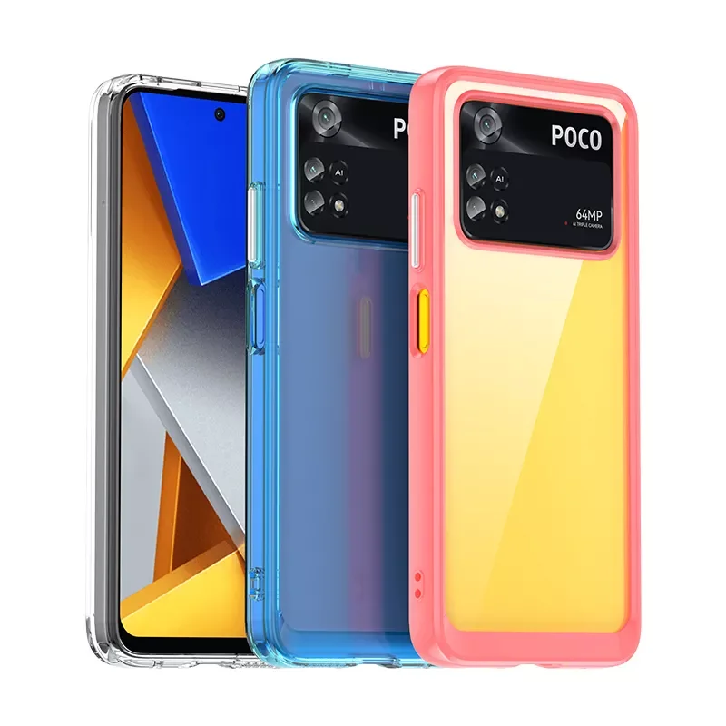 

For Poco M4 Pro Case For Poco M4 Pro Cover Coque Fundas Hard Clear Translucent Soft Frame Phone Bumper For Poco M4 Pro