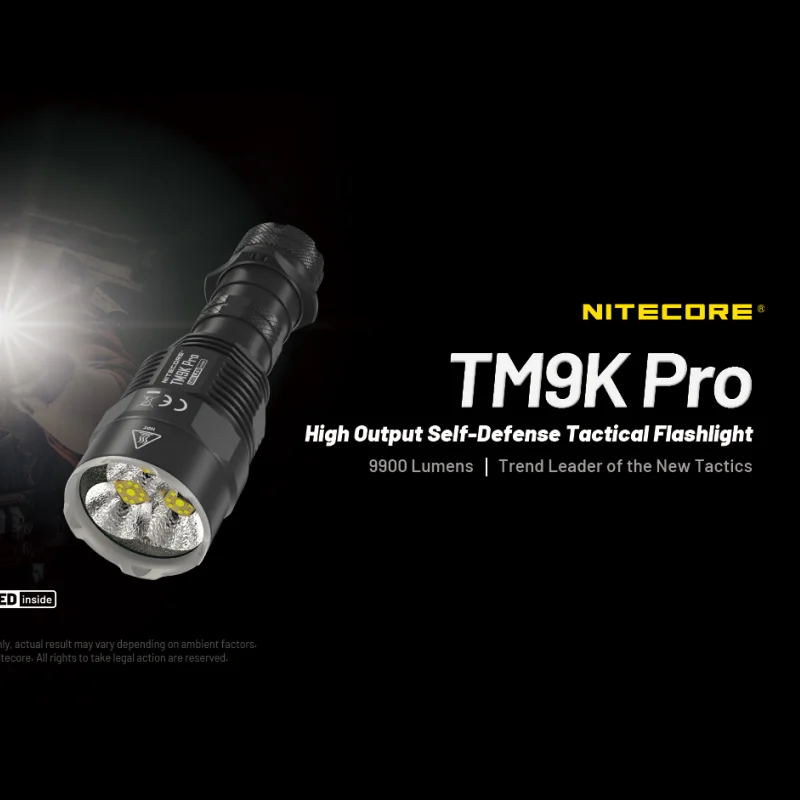 Высокопроизводительный тактический фонарик NITECORE TM9K PRO 9900 люмен для самообороны