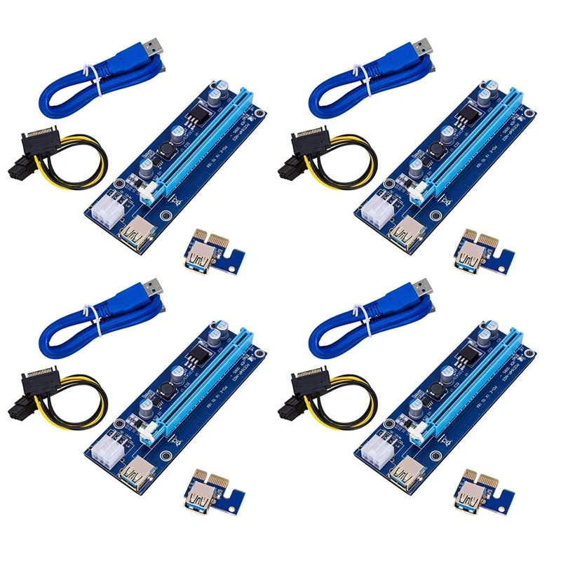 

Версия 009S Gold PCI-E 1X до 16X USB 3,0 удлинитель переходник карта адаптера 6 PIN Power GPU плата светодиодный LED Биткоин Litecoin