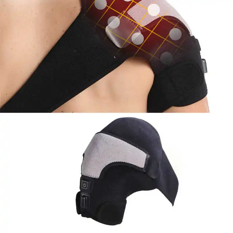 

Heated Shoulder Wrap 3 Heat Settings Adjustable Hot Therapy Heated Shoulder Brace Wrap Pain Relief Therapy US Plug 110-240V