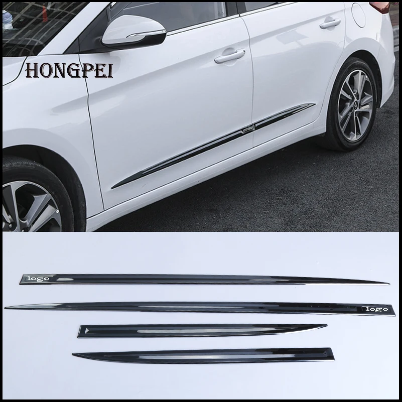 

Car Styling for Hyundai Elantra AVANTE Sedan 2016 2017 2018 Side Door Body Trim Stainless Steel Strip Sticker Auto Accessories