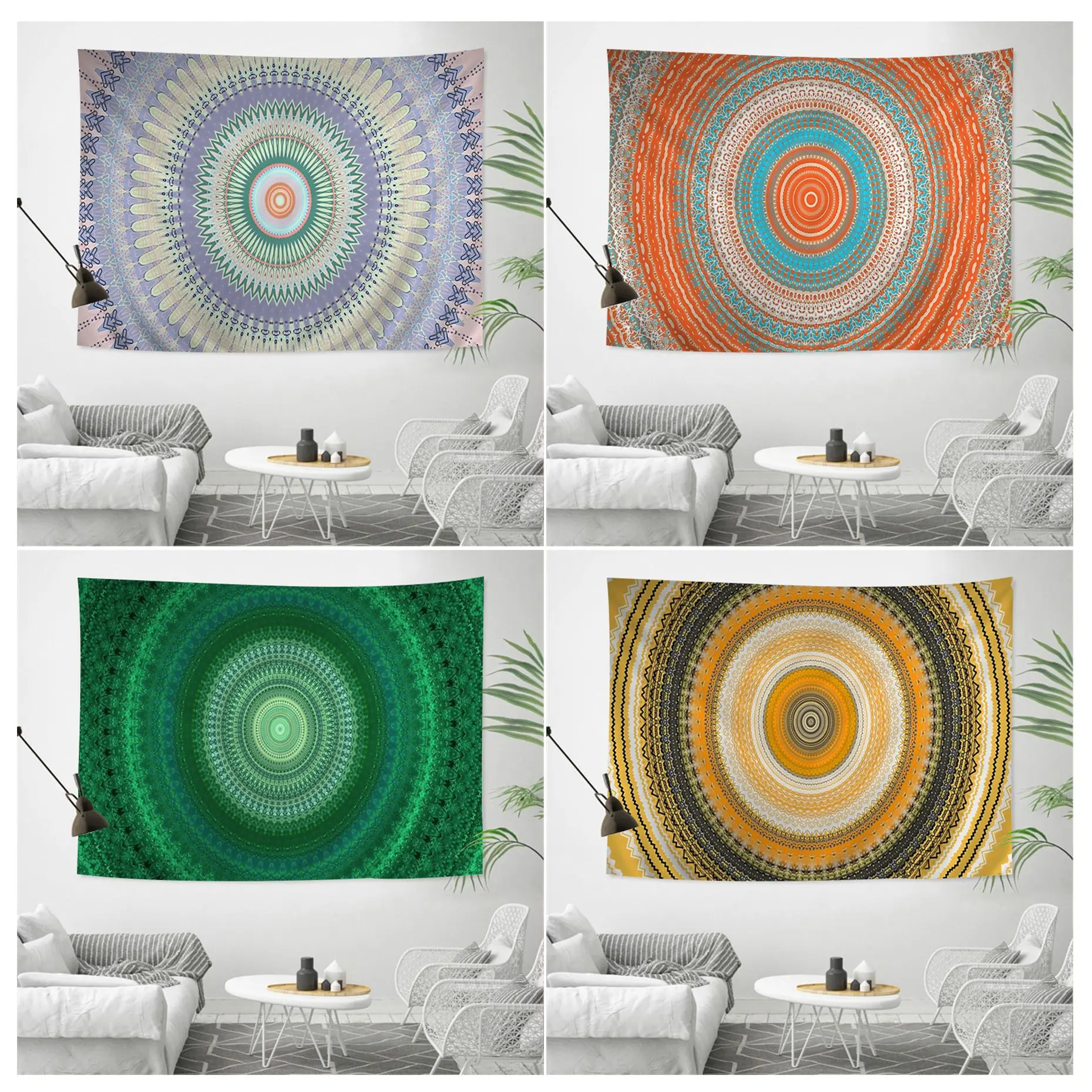 

Mandala Cartoon Tapestry Hippie Flower Wall Carpets Dorm Decor Wall Art Decor