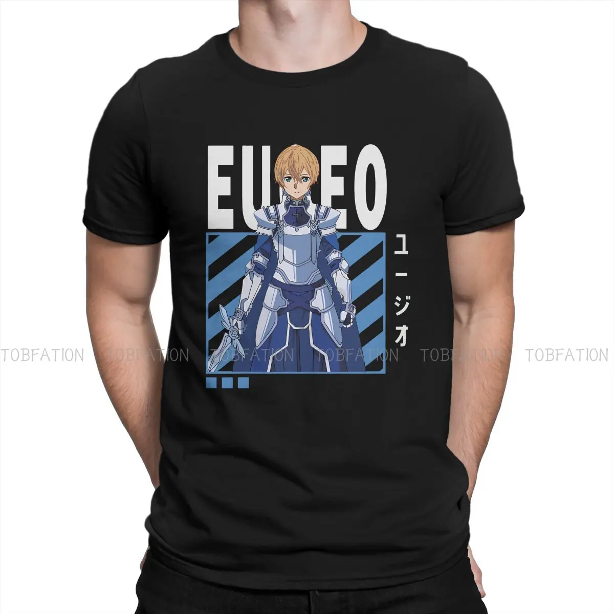 

Eugeo Fashion TShirts Sword Art Online Game Male Style Pure Cotton Streetwear T Shirt Round Neck Oversized