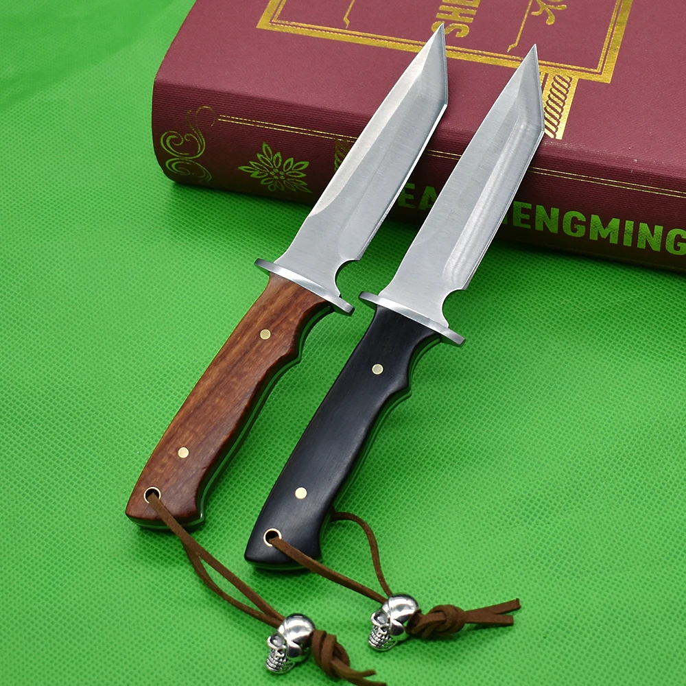 Маленький прямой нож с деревянной ручкой острый домашний уличный Военный для