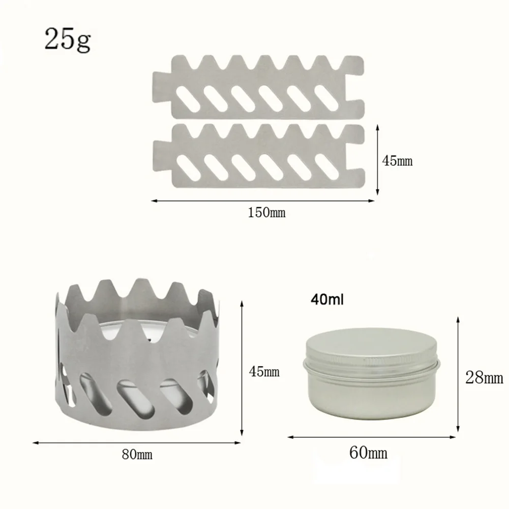 

Aluminum Alcohol Stove Titanium Windshield Fire Cover Burner Set Outdoor Cooking Supply Camping Picnic Backpacking Hiking Parts
