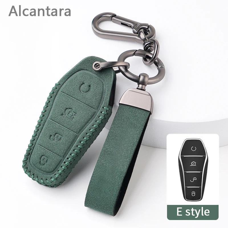 

Alcantara Suede Leather Car Remote Key Case Cover For BYD Tang F3 E6 Atto 3 Yuan Plus Song Max F0 G3 I3 Ea1 Dmi 2din Accessories