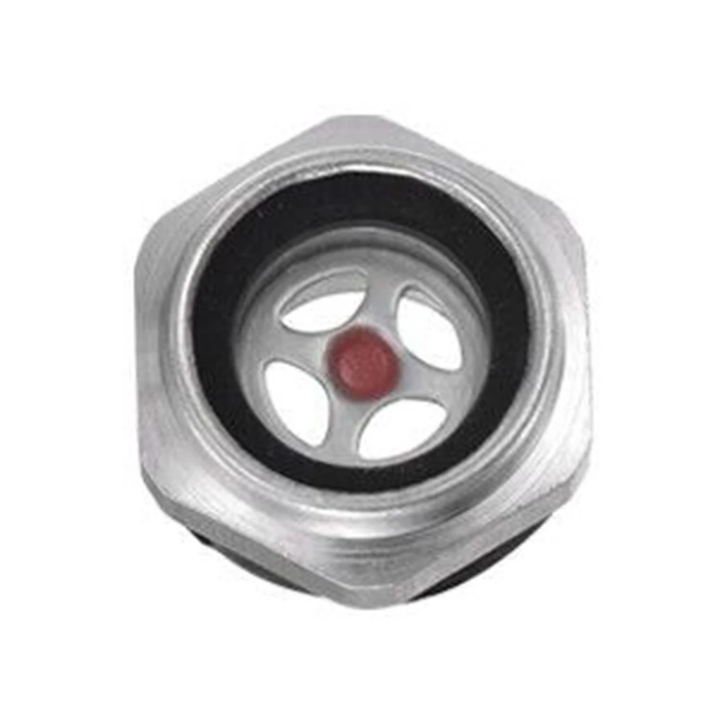 Oil Level Gauge Sight Glass 1/2 Male Thread Aluminum 17mm Length High Heat Resistance Air Compressor Parts