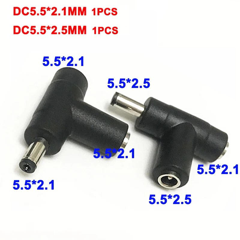 

Разъем постоянного тока 5,5*2,5, разъем 5,5x2,5 мм «мама» на 5,5x2,1 «папа», адаптер питания для ноутбука, 90 градусов, 5,5*2,1 мм