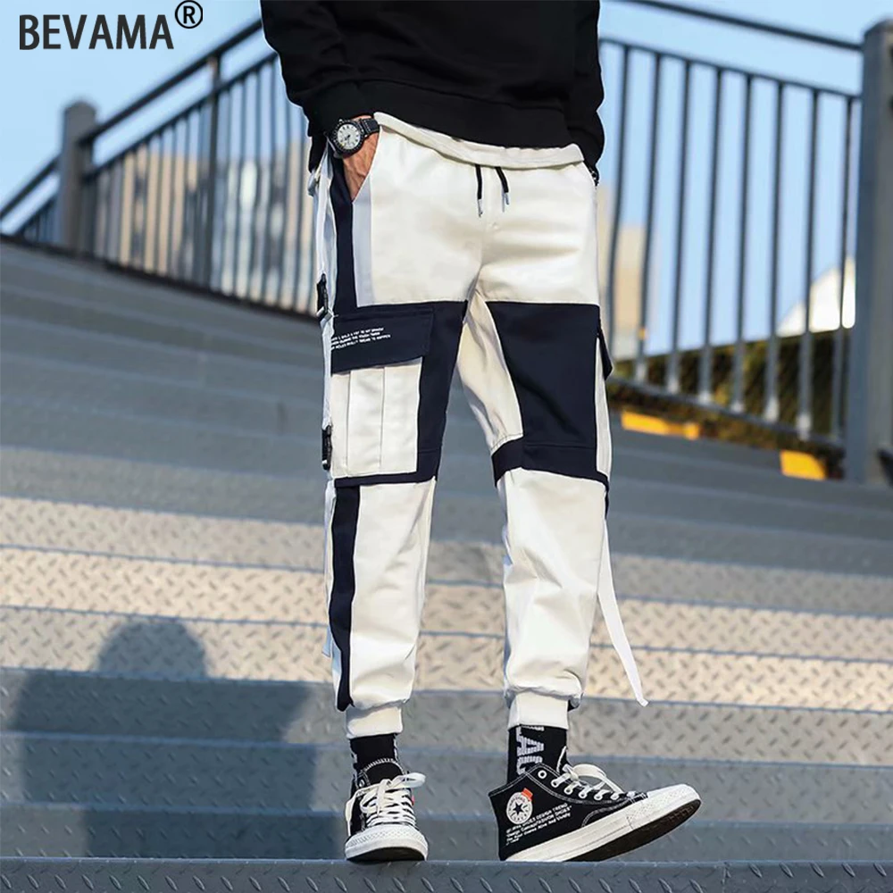 

Мужские укороченные брюки-карго Y2K, прямые брюки с лентами, брендовые функциональные повседневные брюки, брюки в стиле хип-хоп, свободные бе...