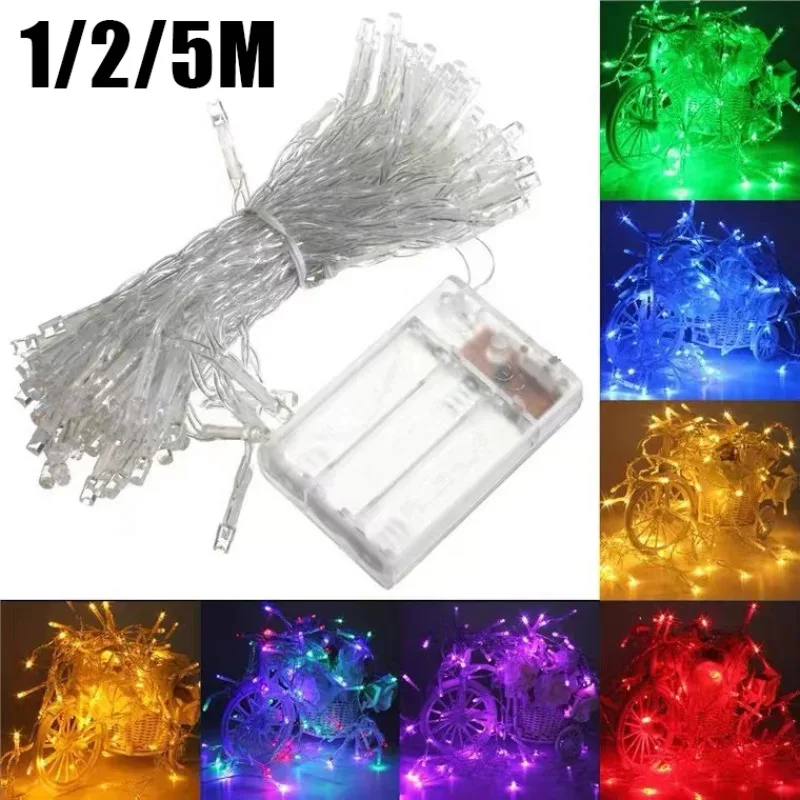 

50/10LEDs Copper Wire Fairy Lights Colorful String Lights Battery Powered Garland Lights Waterproof Xmas Wedding Party Decors