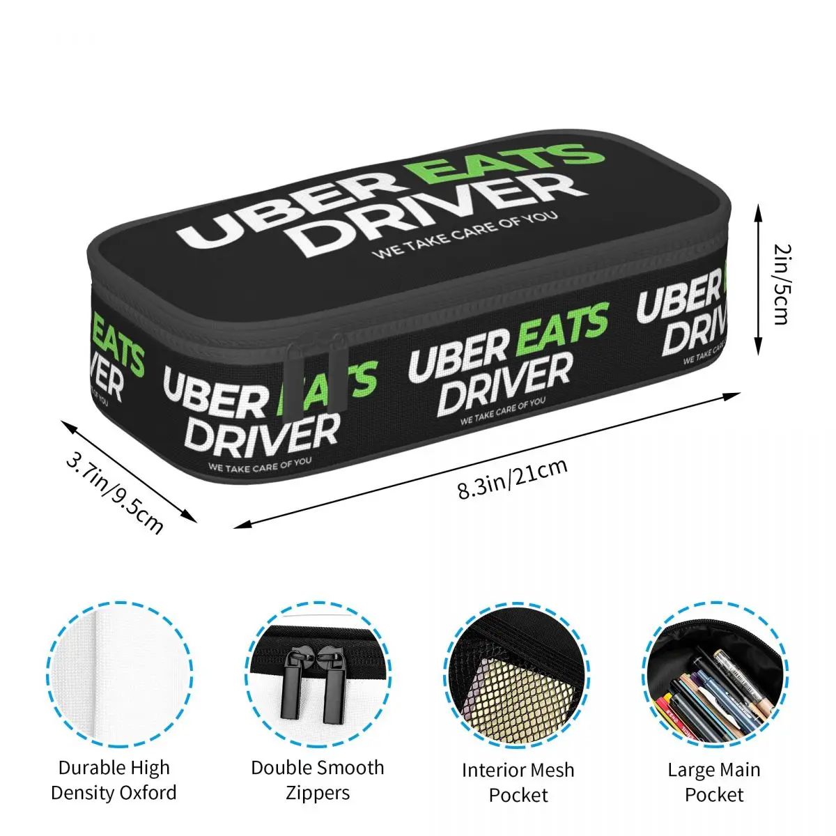 Фото Пенал для ручек с логотипом Uber Eats для курьеров доставки еды, подарок для студентов, коробка для ручек, сумка для канцелярских принадлежностей, держатель для ручек №2