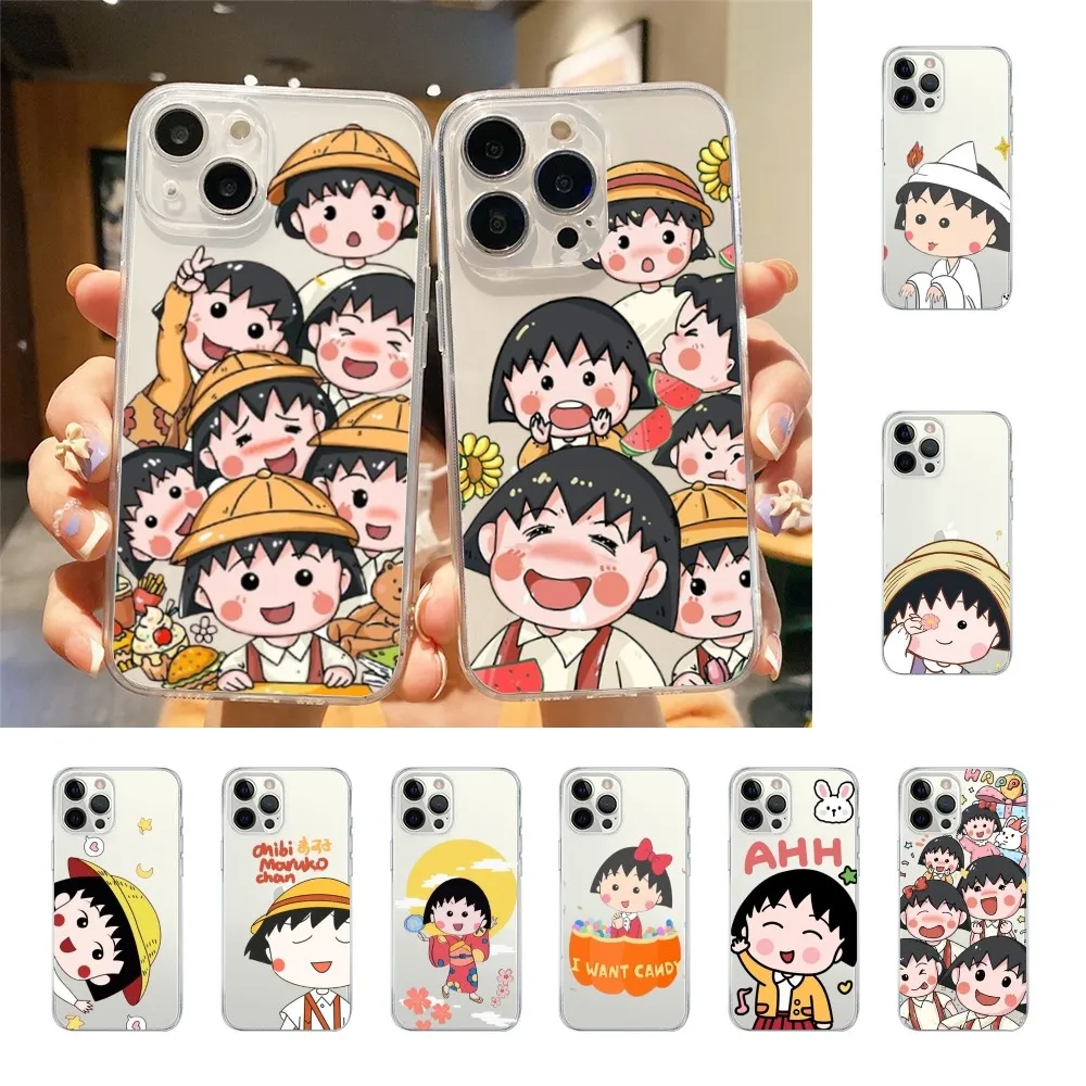 C-chibi M-maruko Chan_n Phone Case For Iphone 15 11 13 14 Pro Max 7 8 Plus X Xr Xs 16pro 12mini Transparent Cover