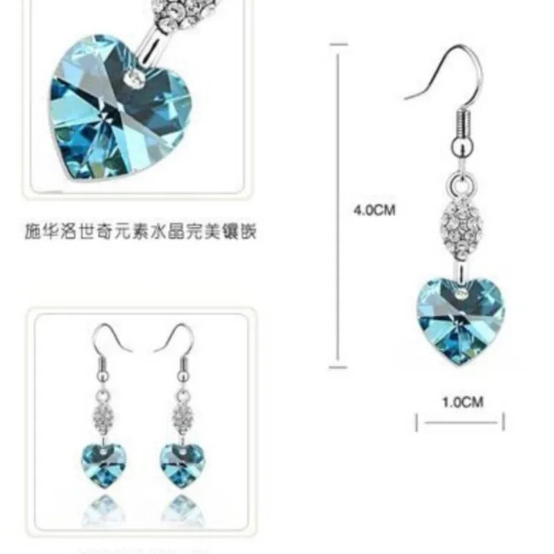 Серьги-подвески для девочек с подвесками в форме сердца и кристаллами - купить по