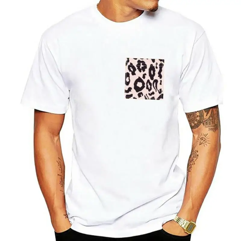 

Женская летняя футболка размера плюс 5XL, футболки с леопардовым принтом и искусственным карманом, женская футболка с коротким рукавом, Женс...