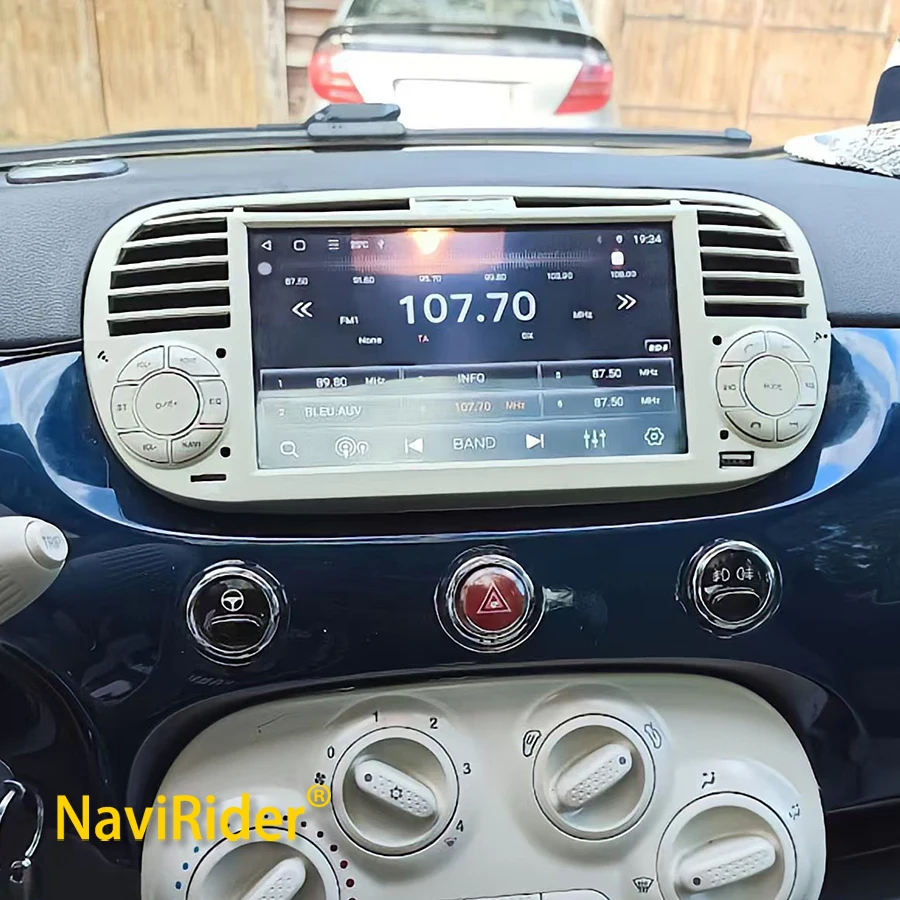 7-дюймовый Android 14 автомобильный GPS-навигатор DVD-мультимедийный плеер для FIAT 500 2 Din