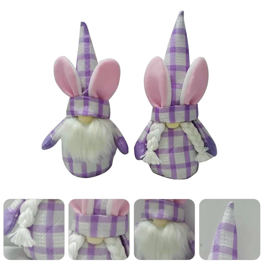 

Gnome Plush Easter Ornament Dwarf Faceless Desk Spring Gnomes Gifts Decoration Swedish Decorations Home Bunny Ear