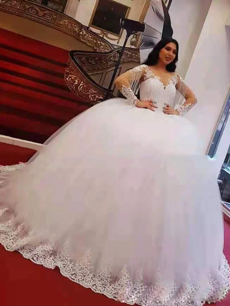 

Женское бальное платье с длинным рукавом, аппликацией и жемчугом